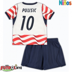 Camiseta Estados Unidos Christian Pulisic #10 Primera Equipación para niños Mundial 2026 manga corta (+ pantalones cortos)